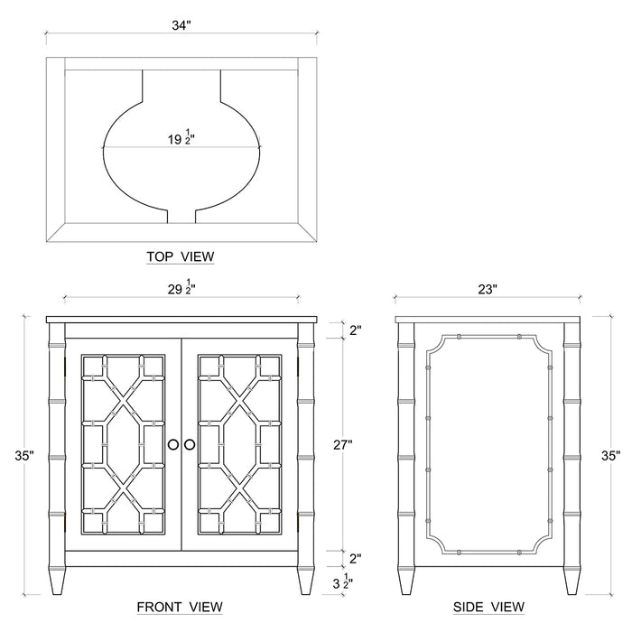 Bramble - Grosvenor Single Vanity w/o Marble Top & Sink - BR-66455 - GreatFurnitureDeal