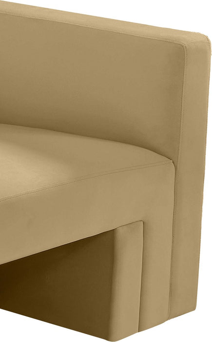 Meridian Furniture - Henson 89.5" Camel Velvet Upholstered Sofa - 665Camel-S - GreatFurnitureDeal