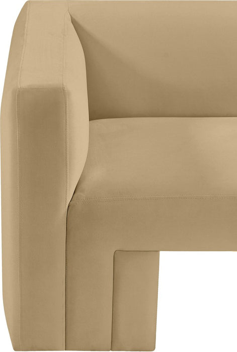 Meridian Furniture - Henson 89.5" Camel Velvet Upholstered Sofa - 665Camel-S - GreatFurnitureDeal