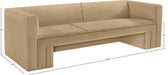 Meridian Furniture - Henson 89.5" Camel Velvet Upholstered Sofa - 665Camel-S - GreatFurnitureDeal