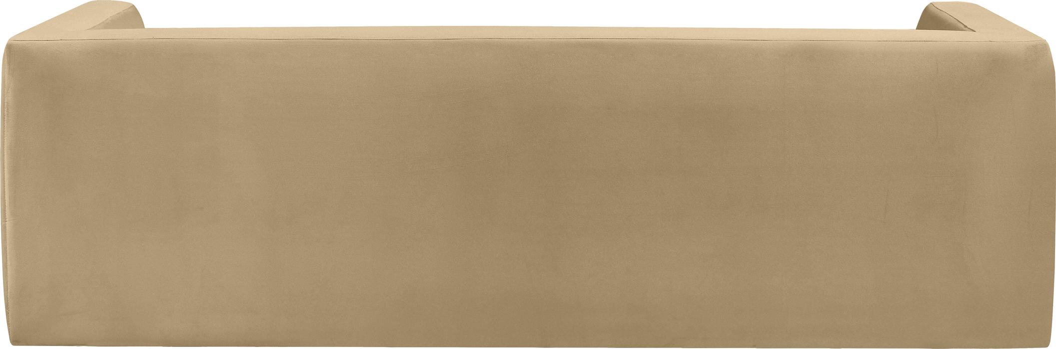 Meridian Furniture - Henson 89.5" Camel Velvet Upholstered Sofa - 665Camel-S - GreatFurnitureDeal
