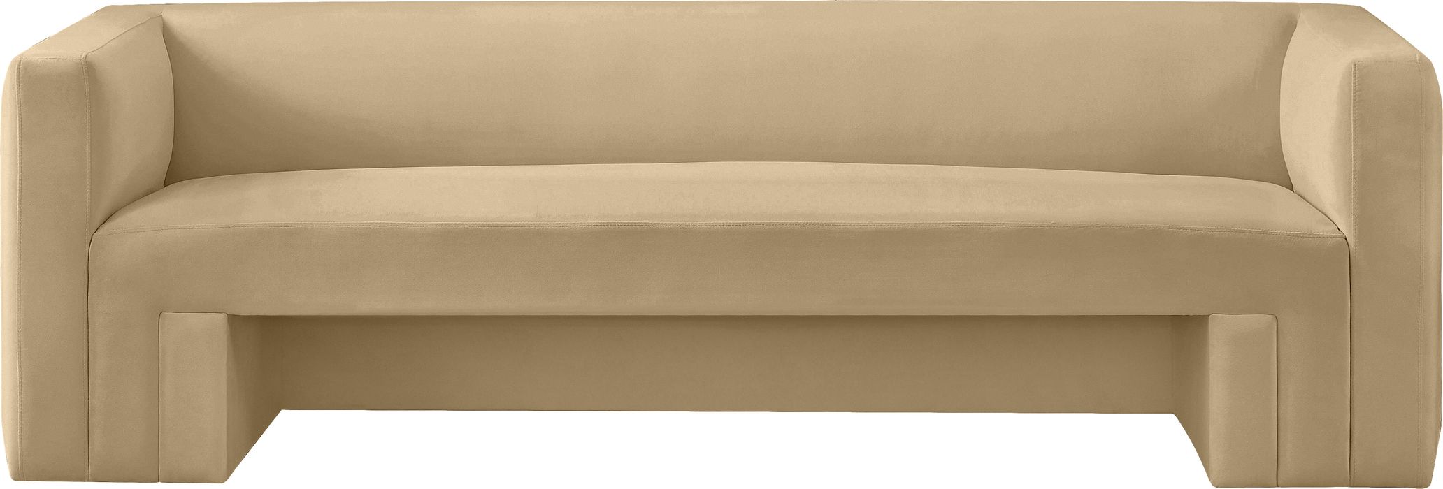 Meridian Furniture - Henson 89.5" Camel Velvet Upholstered Sofa - 665Camel-S - GreatFurnitureDeal