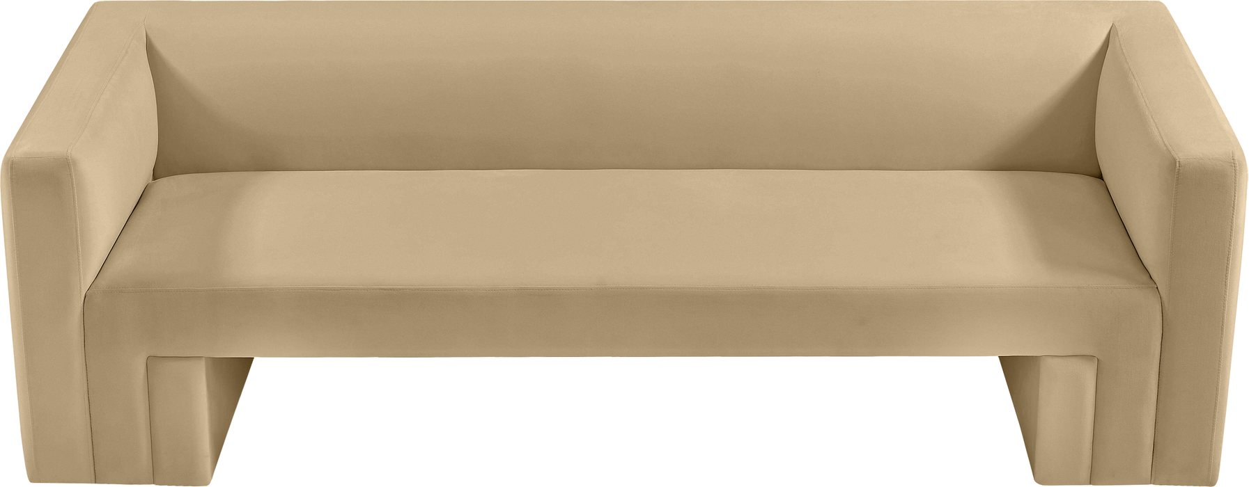 Meridian Furniture - Henson 89.5" Camel Velvet Upholstered Sofa - 665Camel-S - GreatFurnitureDeal