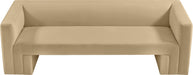 Meridian Furniture - Henson 89.5" Camel Velvet Upholstered Sofa - 665Camel-S - GreatFurnitureDeal