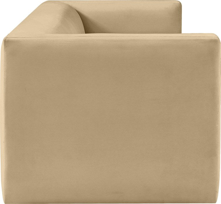 Meridian Furniture - Henson 89.5" Camel Velvet Upholstered Sofa - 665Camel-S - GreatFurnitureDeal