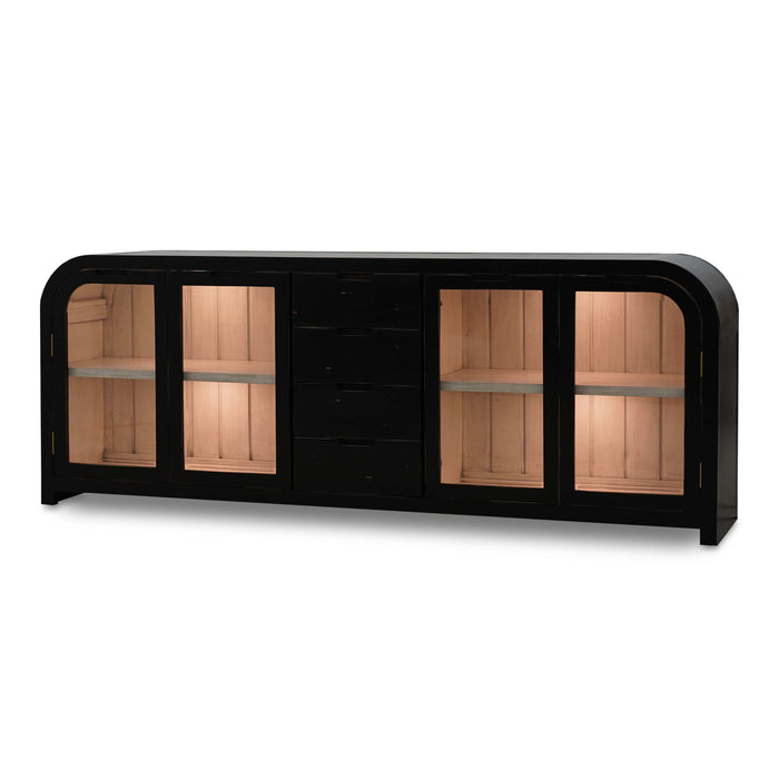 Bramble - Richmond 4 Door Sideboard w/ Glass w/ 2 LED - BR-66624 - GreatFurnitureDeal