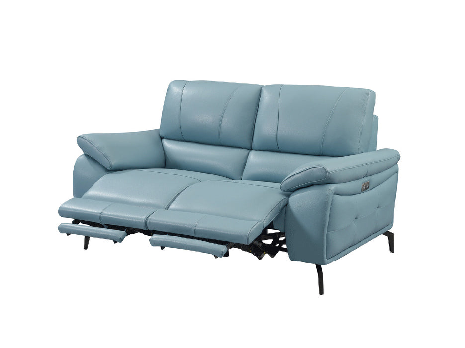 ESF Furniture - 2934 Loveseat w/ 2 Electric Recliner in Blue - 29342BLUE - GreatFurnitureDeal