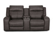 Franklin Furniture - 667 Winston Power Reclining Console Loveseat w/ Power Headrest, Storage, Cupholders & USB in Detroit Smoke - 66735 - GreatFurnitureDeal