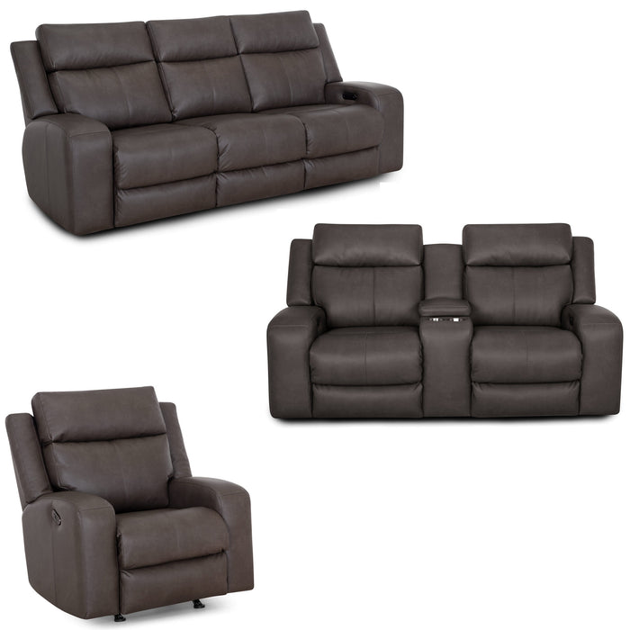 Franklin Furniture - 667 Winston 3 Piece Power Reclining Sofa Set in Detroit Smoke - 66747-66735-6567