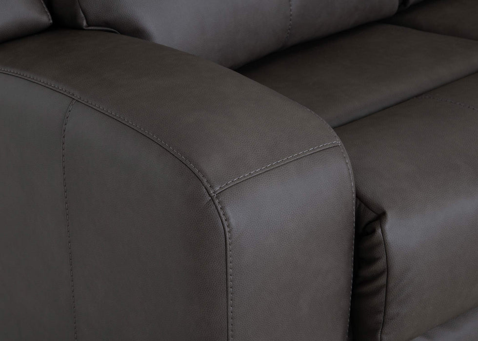 Franklin Furniture - 667 Winston Power Reclining Console Loveseat Dual Seat AIR MASSAGE w/Integrated USB-A/C in Detroit Smoke - 66735-62