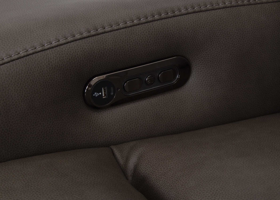 Franklin Furniture - 667 Winston Power Reclining Sofa Dual Seat AIR MASSAGE w/Integrated USB-A/C in Detroit Smoke - 66747-62