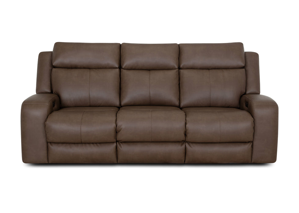 Franklin Furniture - 667 Winston Power Reclining Sofa w/ Power Headrest, Drop Down Table, Cupholders & USB in Detroit Taupe - 66747-TAUPE