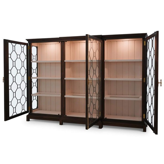 Bramble - Ceylon 3 Door Display Cabinet w/ LED - BR-66780 - GreatFurnitureDeal