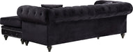 Meridian Furniture - Sabrina 96" Black Velvet Upholstered 2pc. Reversible Sectional - 667Black-Sectional - GreatFurnitureDeal