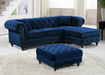Meridian Furniture - Sabrina 96" Navy Velvet Upholstered 2pc. Reversible Sectional - 667Navy-Sectional - GreatFurnitureDeal