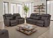 Franklin Furniture - 667 Winston Power Reclining Console Loveseat w/ Power Headrest, Storage, Cupholders & USB in Detroit Smoke - 66735 - GreatFurnitureDeal