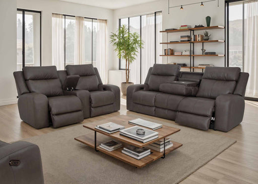 Franklin Furniture - 667 Winston 3 Piece Power Reclining Sofa Set in Detroit Smoke - 66747-66735-6567 - GreatFurnitureDeal