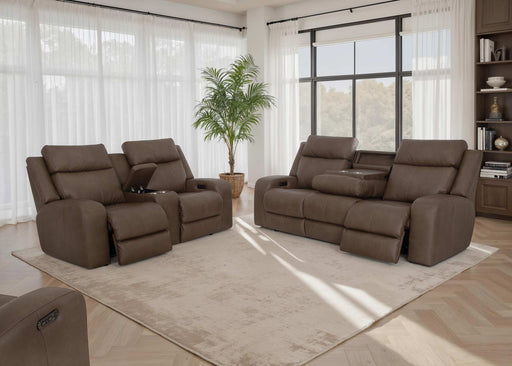 Franklin Furniture - 667 Winston 3 Piece Power Reclining Sofa Set Dual Seat AIR MASSAGE in Detroit Taupe - 66747-62-66735-62-6567-30-TAUPE - GreatFurnitureDeal