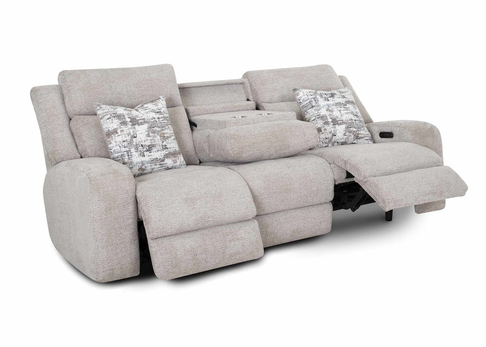 Franklin Furniture - 668 Logan Power Reclining Console Loveseat w/ Power Headrest, Storage, Cupholders & USB in Dolby Storm - 66835-STORM