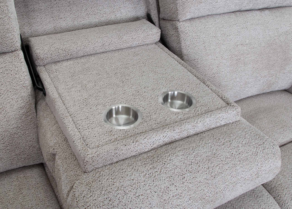 Franklin Furniture - 668 Logan Power Reclining Console Loveseat w/ Dual Seat AIR MASSAGE w/Integrated USB-A/C in Dolby Storm - 66835-62-STORM