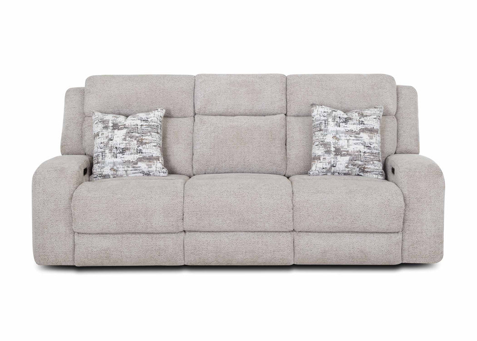 Franklin Furniture - 668 Logan Power Reclining Sofa w/ Power Headrest, Drop Down Table, Cupholders & USB in Dolby Storm - 66847-STORM