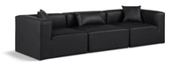 Meridian Furniture - Cube 108" Black Vegan Leather Upholstered 3pc. Sofa - 668Black-S108B - GreatFurnitureDeal
