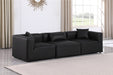 Meridian Furniture - Cube 108" Black Vegan Leather Upholstered 3pc. Sofa - 668Black-S108B - GreatFurnitureDeal