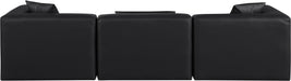 Meridian Furniture - Cube 108" Black Vegan Leather Upholstered 3pc. Sofa - 668Black-S108B - GreatFurnitureDeal