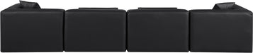 Meridian Furniture - Cube 144" Black Vegan Leather Upholstered 4pc. Sofa - 668Black-S144B - GreatFurnitureDeal