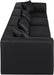 Meridian Furniture - Cube 144" Black Vegan Leather Upholstered 4pc. Sofa - 668Black-S144B - GreatFurnitureDeal
