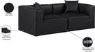 Meridian Furniture - Cube 72" Black Vegan Leather Upholstered 2pc. Sofa - 668Black-S72B - GreatFurnitureDeal