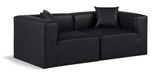 Meridian Furniture - Cube 72" Black Vegan Leather Upholstered 2pc. Sofa - 668Black-S72B - GreatFurnitureDeal