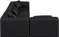 Meridian Furniture - Cube 108" Black Vegan Leather Upholstered 4pc. Sectional - 668Black-Sec4B - GreatFurnitureDeal