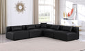 Meridian Furniture - Cube 108" Black Vegan Leather Upholstered 5pc. Sectional - 668Black-Sec5B - GreatFurnitureDeal