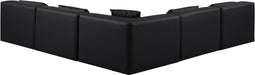 Meridian Furniture - Cube 108" Black Vegan Leather Upholstered 5pc. Sectional - 668Black-Sec5B - GreatFurnitureDeal