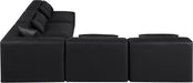 Meridian Furniture - Cube 108" Black Vegan Leather Upholstered 5pc. Sectional - 668Black-Sec5B - GreatFurnitureDeal