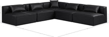 Meridian Furniture - Cube 108" Black Vegan Leather Upholstered 5pc. Sectional - 668Black-Sec5B - GreatFurnitureDeal