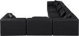 Meridian Furniture - Cube 144" Black Vegan Leather Upholstered 6pc. Sectional - 668Black-Sec6A - GreatFurnitureDeal