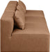 Meridian Furniture - Cube 108" Brown Vegan Leather Upholstered 3pc. Armless Sofa - 668Brown-S108A - GreatFurnitureDeal