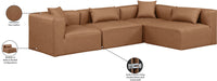 Meridian Furniture - Cube 108" Brown Vegan Leather Upholstered 4pc. Sectional - 668Brown-Sec4B - GreatFurnitureDeal