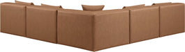 Meridian Furniture - Cube 108" Brown Vegan Leather Upholstered 5pc. Sectional - 668Brown-Sec5B - GreatFurnitureDeal