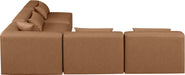 Meridian Furniture - Cube 108" Brown Vegan Leather Upholstered 5pc. Sectional - 668Brown-Sec5B - GreatFurnitureDeal