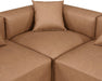 Meridian Furniture - Cube 144" Brown Vegan Leather Upholstered 7pc. Sectional - 668Brown-Sec7A - GreatFurnitureDeal