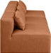 Meridian Furniture - Cube 108" Cognac Vegan Leather Upholstered 3pc. Armless Sofa - 668Cognac-S108A - GreatFurnitureDeal