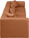 Meridian Furniture - Cube 144" Cognac Vegan Leather Upholstered 4pc. Sofa - 668Cognac-S144B - GreatFurnitureDeal