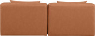 Meridian Furniture - Cube 72" Cognac Vegan Leather Upholstered 2pc. Armless Sofa - 668Cognac-S72A - GreatFurnitureDeal