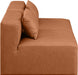 Meridian Furniture - Cube 72" Cognac Vegan Leather Upholstered 2pc. Armless Sofa - 668Cognac-S72A - GreatFurnitureDeal