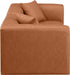 Meridian Furniture - Cube 72" Cognac Vegan Leather Upholstered 2pc. Sofa - 668Cognac-S72B - GreatFurnitureDeal