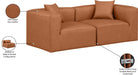 Meridian Furniture - Cube 72" Cognac Vegan Leather Upholstered 2pc. Sofa - 668Cognac-S72B - GreatFurnitureDeal