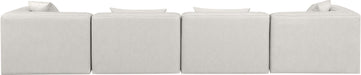 Meridian Furniture - Cube 144" Cream Vegan Leather Upholstered 4pc. Sofa - 668Cream-S144B - GreatFurnitureDeal